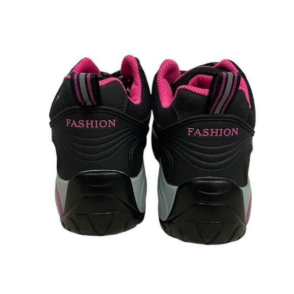 Choosing Between Black or Pink Basketball Laces | TikTok NWT Comfort Wear Black & Pink Lace Up Fashion Sneakers + 4 Socks